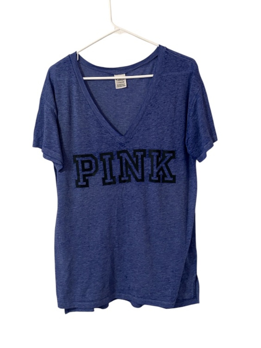 PINK Graphic Logo Deep V Neck Tee